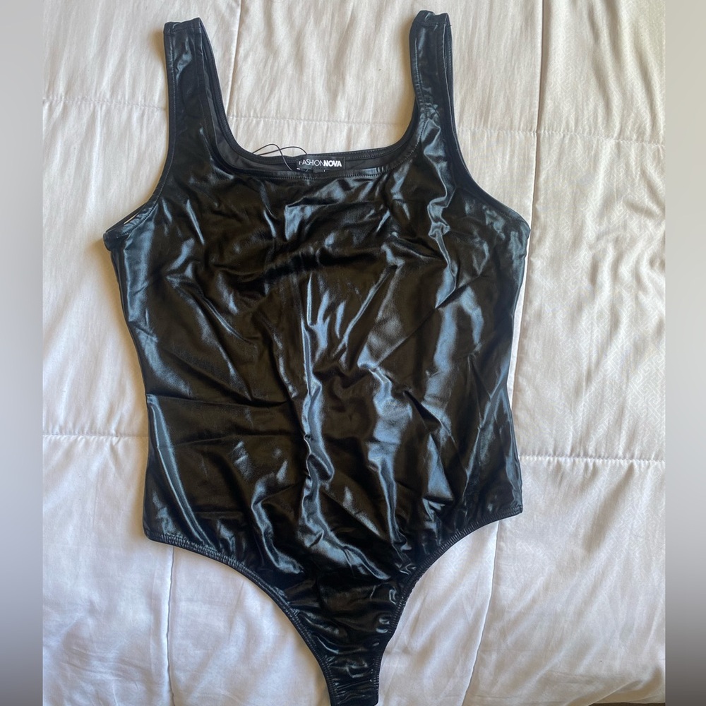 FASHION NOVA LEATHER BODY SUIT - NEW WITH TAGS